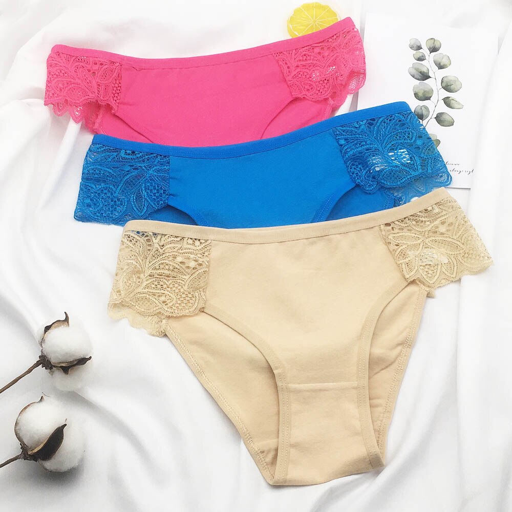 3 Pcs / Lot 2022 Underwear Women Sexy Lace Women Panties M L XL 9309