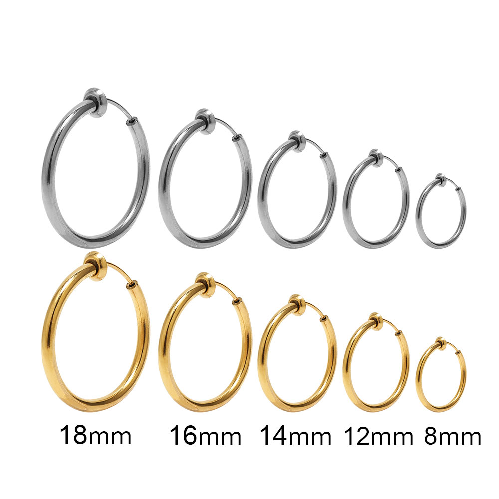 1-5 pares de aros de Clip de acero inoxidable sin agujeros para las orejas sin pendiente de perforación para pendiente de Clip sin perforación fabricación de joyas