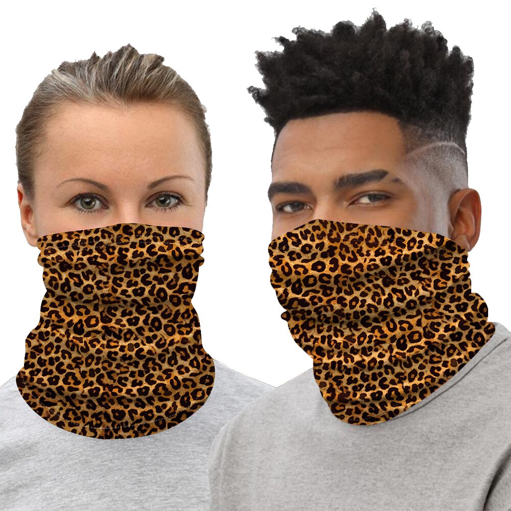 Dyr pels mønster leopard print ansigtsmaske halv sol støv beskyttelse tørklæde 3d rør maske sømløs holdbar ansigt bandana