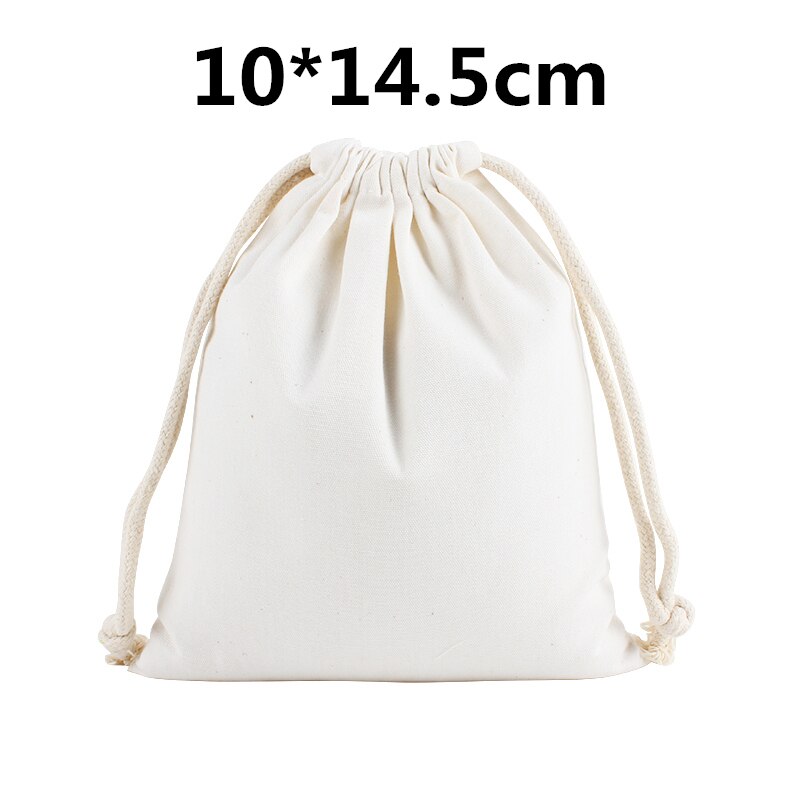 Original zhuangshijie 10 stk / lot muslin bomuldsposer med løbegang til daglig opbevaring 29*39 cm 11.5*15.5 inches: 10 x 14.5cm