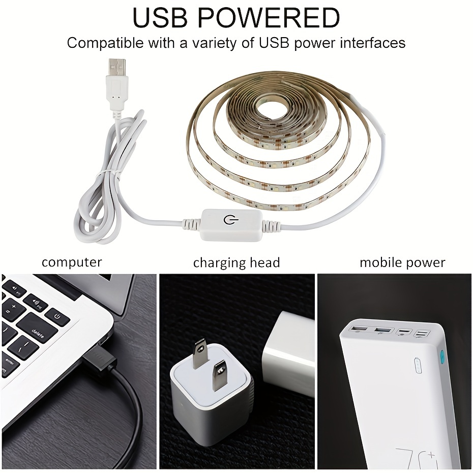 Led Strip Lampjes Touch Schakelaar Dimmer Usb Dc 5V 30Leds/M 2835 Flexibele Verlichting Tape Lint Voor Kamer Keukenkast Verlichting Decor