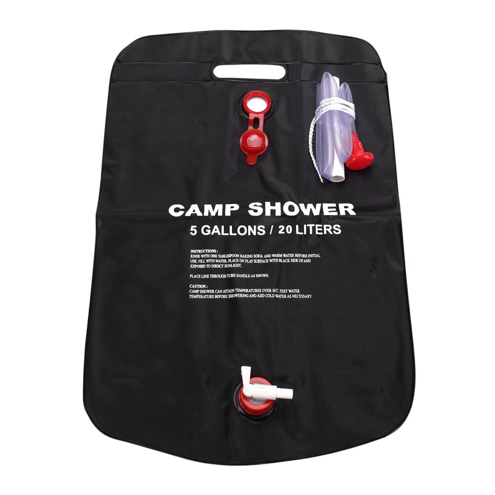 Bolsa de agua plegable de PVC con energía Solar, bolsa de ducha para acampar al aire libre, viaje, senderismo, escalada, barbacoa, Picnic, almacenamiento de agua, 20L