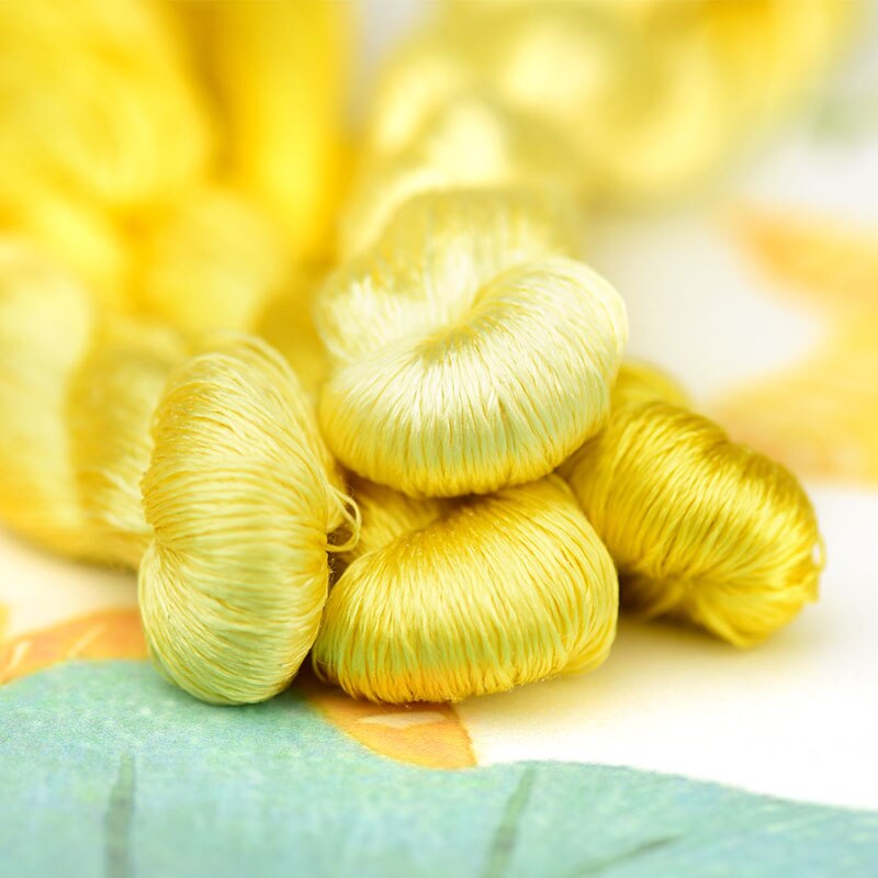 silk embroidery thread / 100% silk thread /hand embroidery embroider cross stitch/ yellow series/7 pure colors