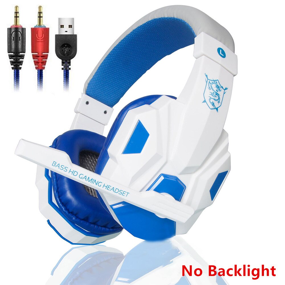 Trådbundna gaming headset pc musik stereo hörlurar hörlurar med mikrofon för  ps4 dator gamer headset 3.5mm: Vit