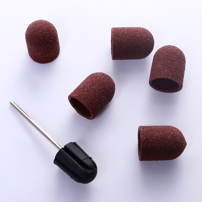Ponçage dédié tête de meulage des ongles polissage bouchons de sable Art des ongles perceuse Multi taille électrique pédicure Nail Art manucure outil 5 pièces