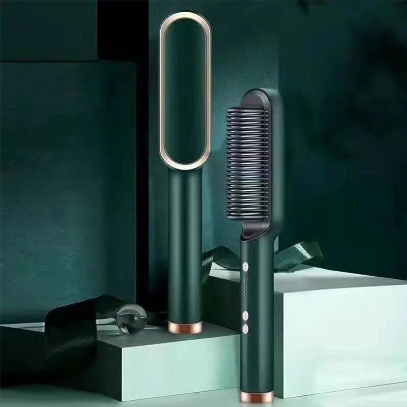 Alisador de pelo portátil para el hogar, peine rizador, calefacción a temperatura constante, herramienta antiquemaduras para el cuidado del cabello