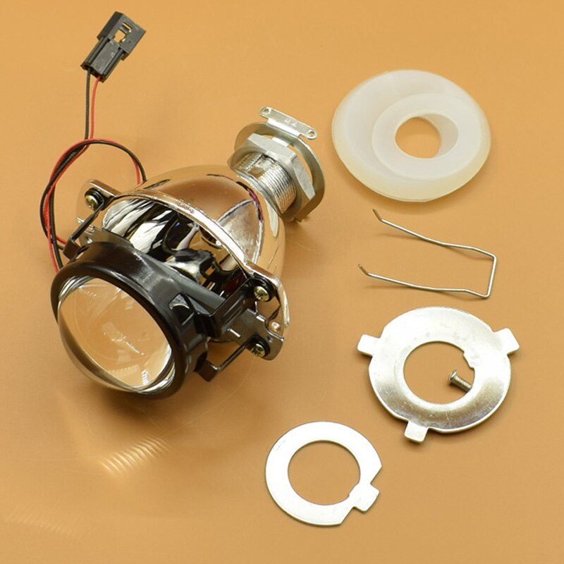 1,8 "Mini HID Bi xenon lente del proyector del faro + Mini Gatling Gun Shrouds para los coches/motocicleta H7 H4 Car Styling
