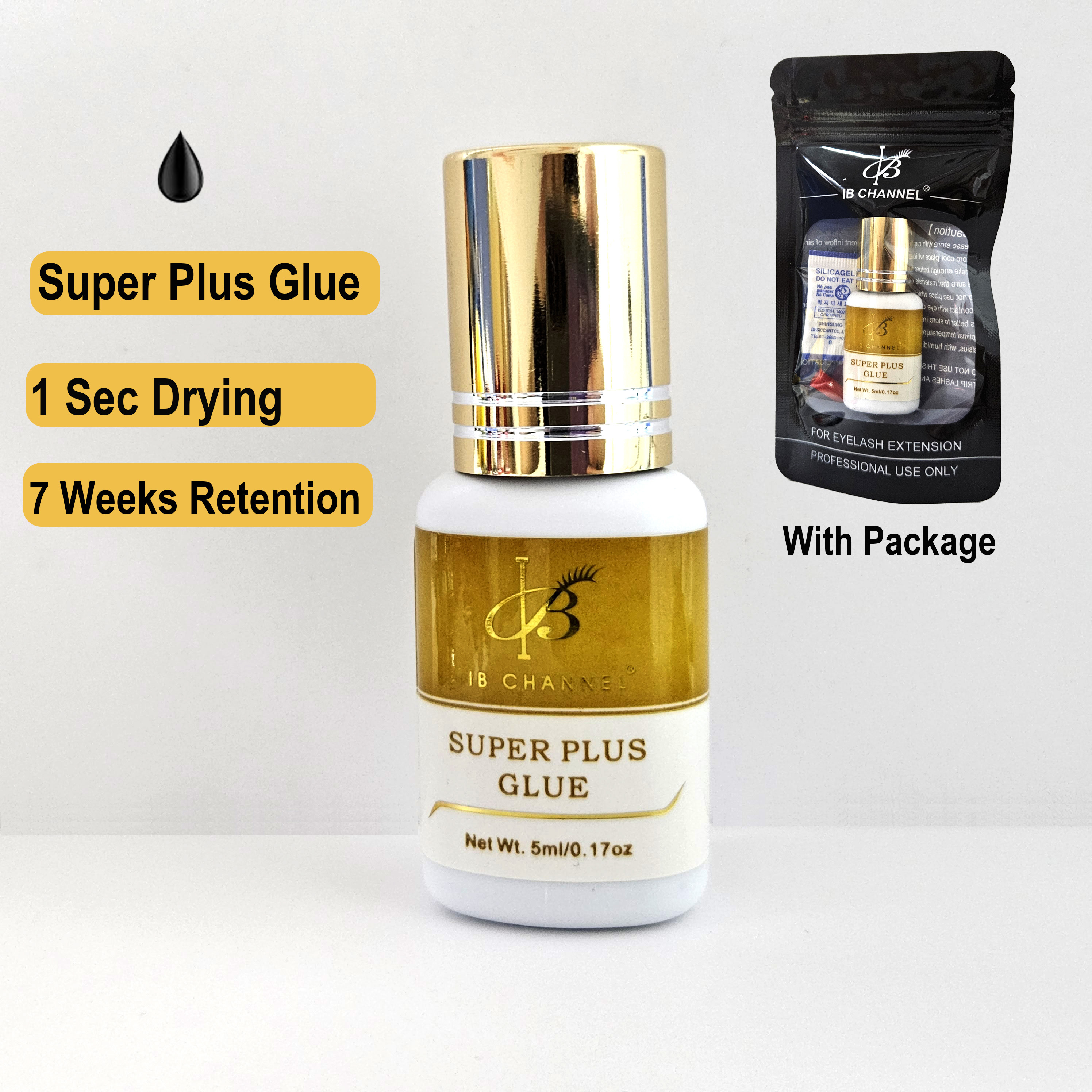 Colle pour extensions de cils, , i-beauty IB Ultra super colle Master/EXPERT, colle individuelle pour extensions de cils à séchage rapide: Indigo