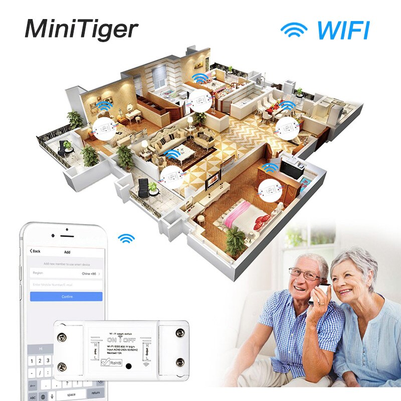 Smart Home Tuya WiFi Smart Light Switch Universal Breaker Timer Smart Life APP Wireless Remote Control with Alexa Google Home