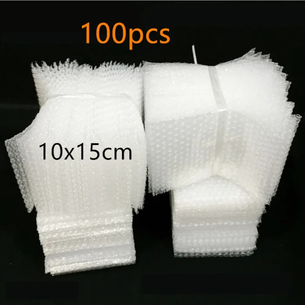 100pcs 10x15cm Plastic Wrap Envelope White Bubble Mailer Packing Bags Clear Shockproof Packaging Bag Film