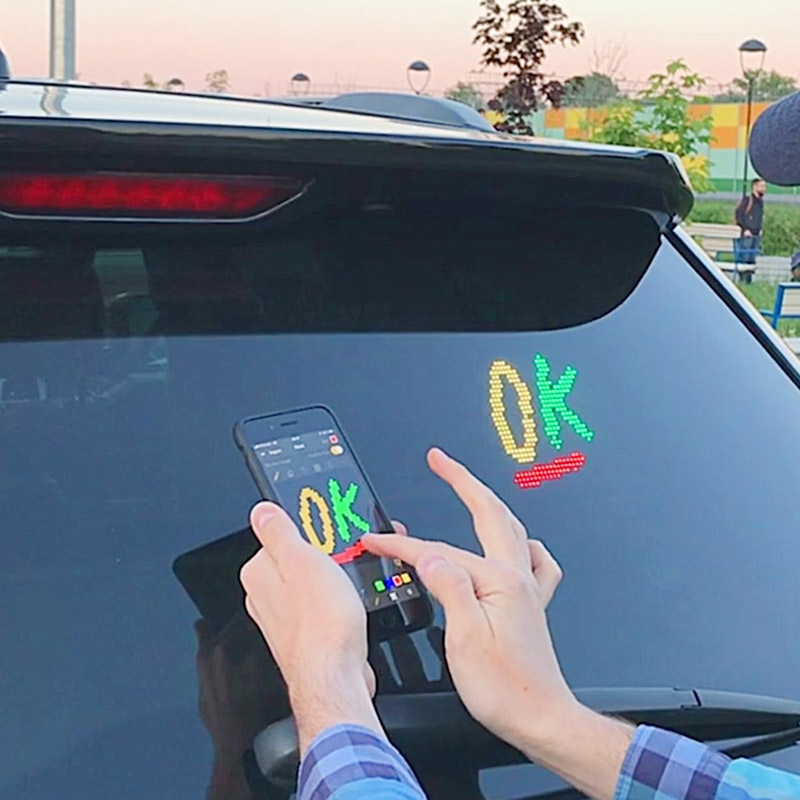 Pantalla LED para coche, luces de imagen controladas por pantalla, Mini focos de acento, PUO88