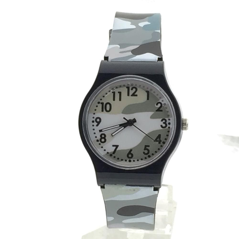 Kinderen Horloge Mode Camouflage Kinderen Horloge Quartz Horloge Meisjes Jongen Unisex Klok Reloj Deportivo * Een: Gray
