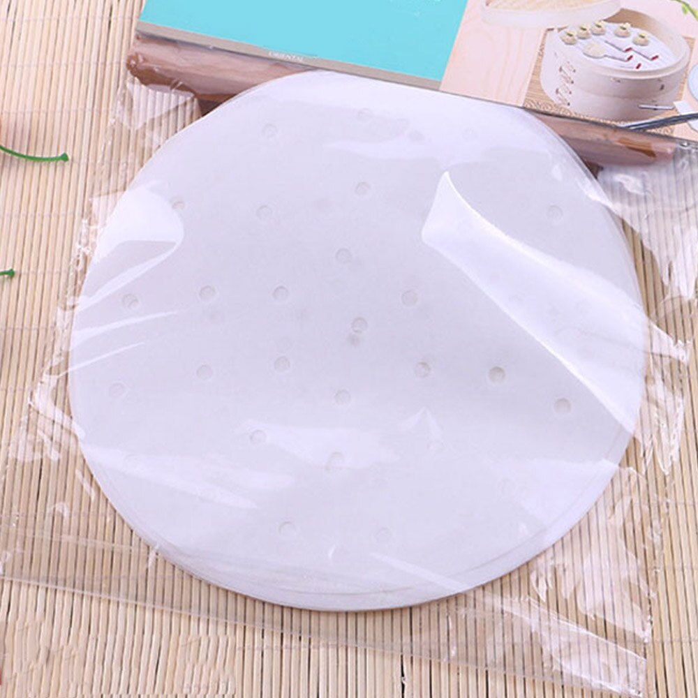 50/100Stck Bambus Korb Dampfer Papier Küche Kochen Bambus Dampfer schwach Summe Papier Unter Dampf matt Runde Nicht Stock Dampfer Neue