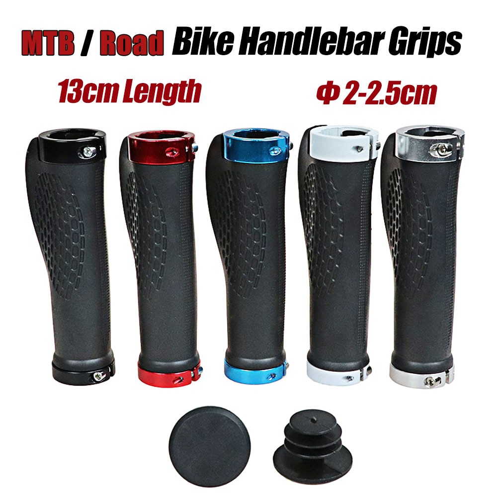 Guidão de bicicleta mtb, peças de guidão de liga de alumínio anti-derrapante e de borracha de 2.2cm para mountain road mbx preto azul vermelho