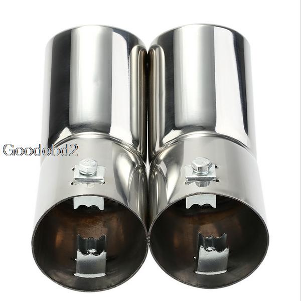 Car Dual Pipes Stainless Steel Exhaust Tail Pipes Muffler Tips for VW Golf 4 Bora Jetta Car Tail Pipes Replacement