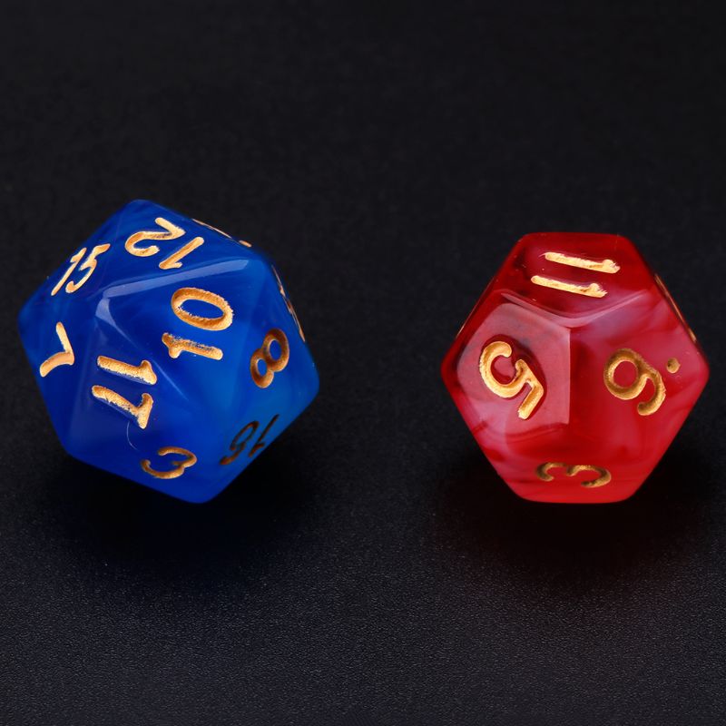 7pcs/set Polyhedral Sided Dice D4 D6 D8 D10 D12 D20 For Poly Table Game