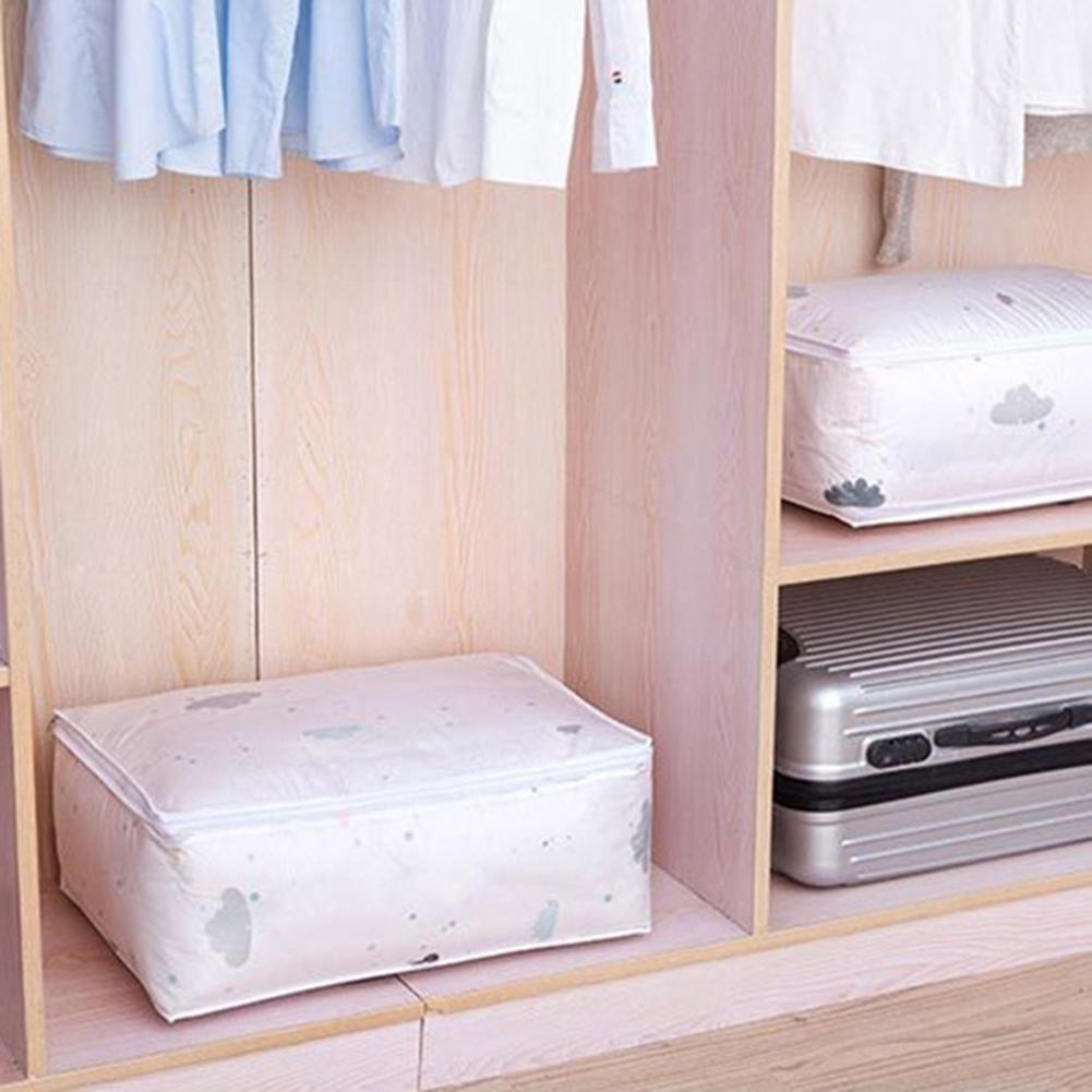 Durable Quilt Storage Organizer Holder Printing Pattern Space-saving PEVA Quilt Clothes Blanket Storage Bag for Closet