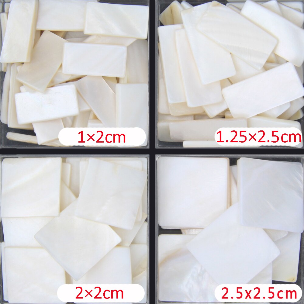 100g ren hvid farve firkantet strimmel skal perlemor mosaikfliser til indvendige husdekorationsfliser