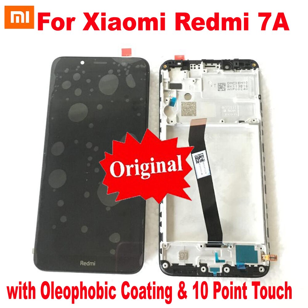 100% Originele Beste 10 Punt Voor Xiaomi Redmi 7A Lcd-scherm Touch Screen Panel Digitizer Vergadering Glas Sensor + Frame pantalla