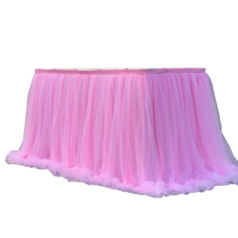 Mantel colorido de tul para mesa de recepción de postres decoración de falda para de boda, hogar, cumpleaños, material artesanal para falda de tutú