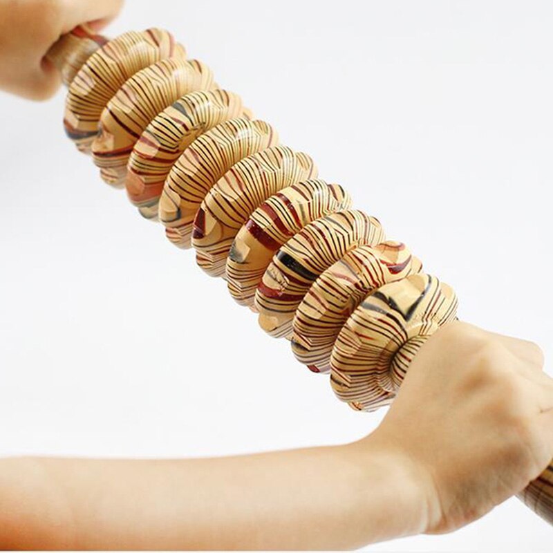 Træ ni runder husholdning hele kroppen multi-purpose massage rulle mave talje mave massage udstyr: -en
