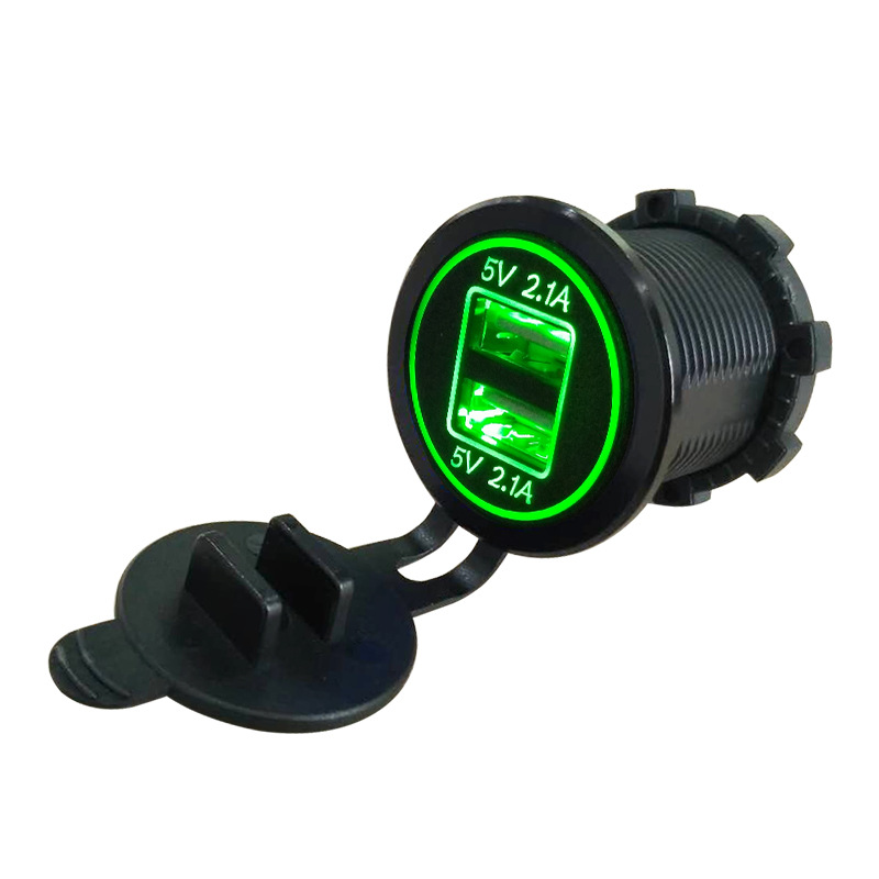 4.2A Auto Ladegerät Universal 2 Port USB Auto Ladegerät für iphone Samsung Xiaomi Auto Leichter Slot Telefon Ladegerät mit Led anzeige: Green