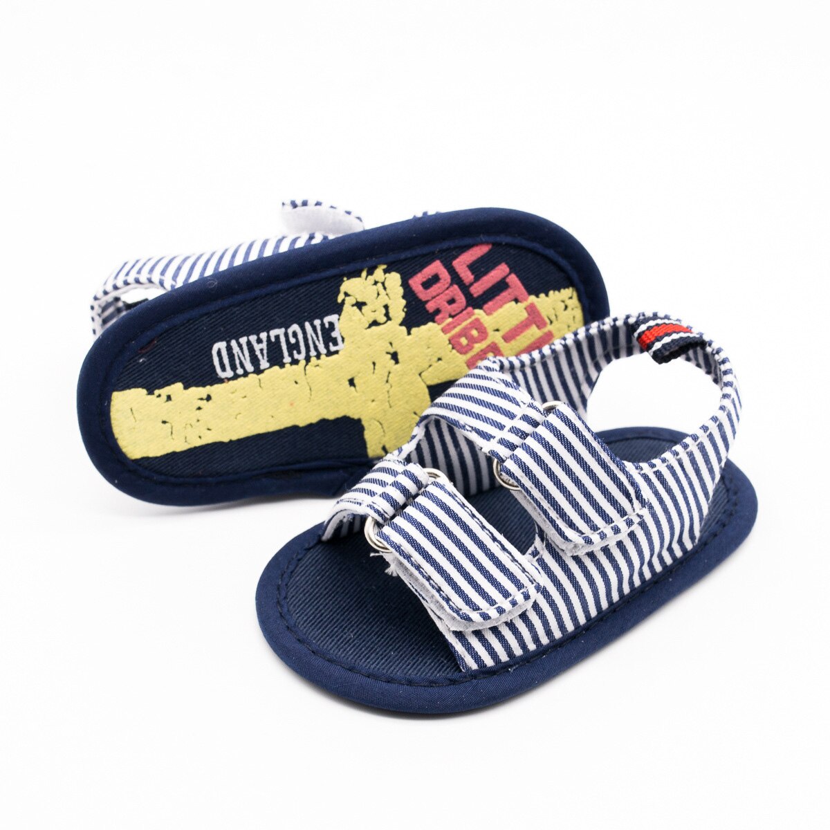 Kleinkind neugeboren Kind Baby Jungen Sommer Sandalen Geschlossen Kappe Streifen Kühlen Leinwand Weiche Sohle Kleinkind Erste Wanderer Schuhe Prewalker 3-12M