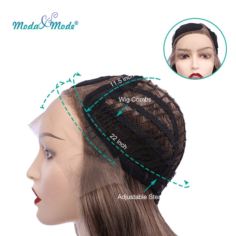 Moda & Mode hair 22” Blond Straight Synthetic Wig for Women African American L Part Synthetic Lace Front Wig