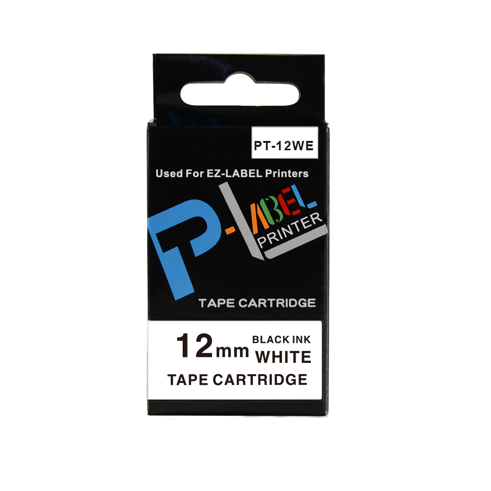 1 Piece PUTY Label Tape 12mm XR-12WE Black On White Compatible Label Tape For Casio KL-170 KL-60 Printer Ribbon PT-12WE