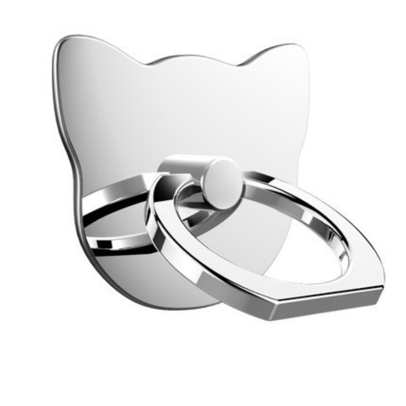 Kattenkop galvaniseren vinger ring houder mobiele telefoon houder telefoonstandaard ringen 360 graden standaard houder voor iphone telefoon ring
