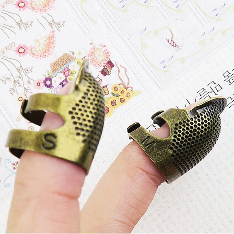 2 Sizes Finger Protector Thimble Sewing Special Retro Thimble Home Craft DIY Thimble Sewing Tool Accessories