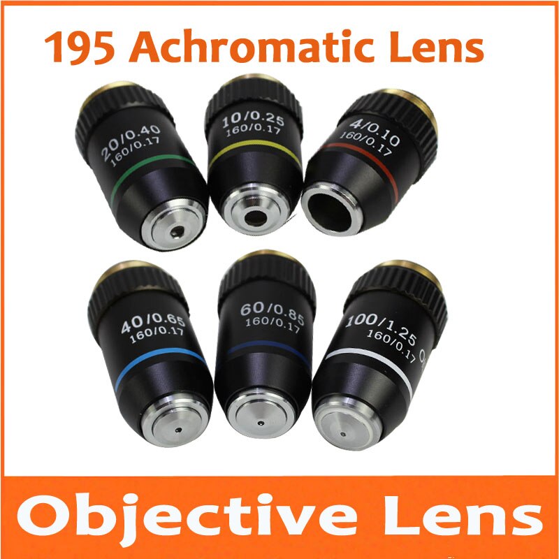 4X 10X 20X 40X 60X 100X 195 Biomicroscope System Bio-Microscope Biological Microscope Lab Laboratory Achromatic Objective Lens
