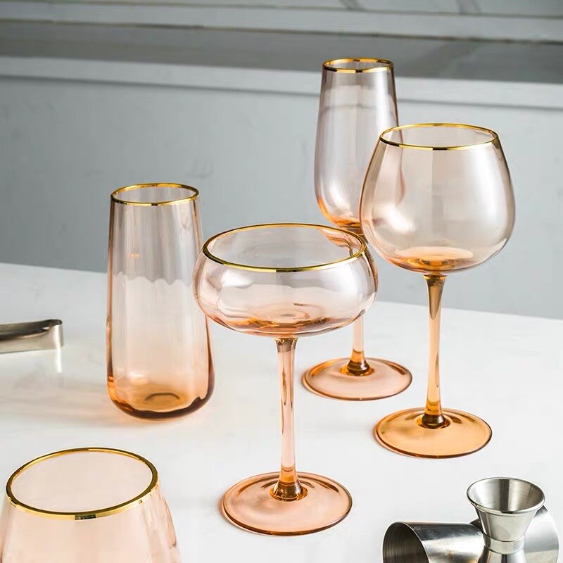 Classic Glass Wine Cup High Feet Champagne Glass Wide Inner Rim Martini Gglass Wide Inner Edge Wine Glass