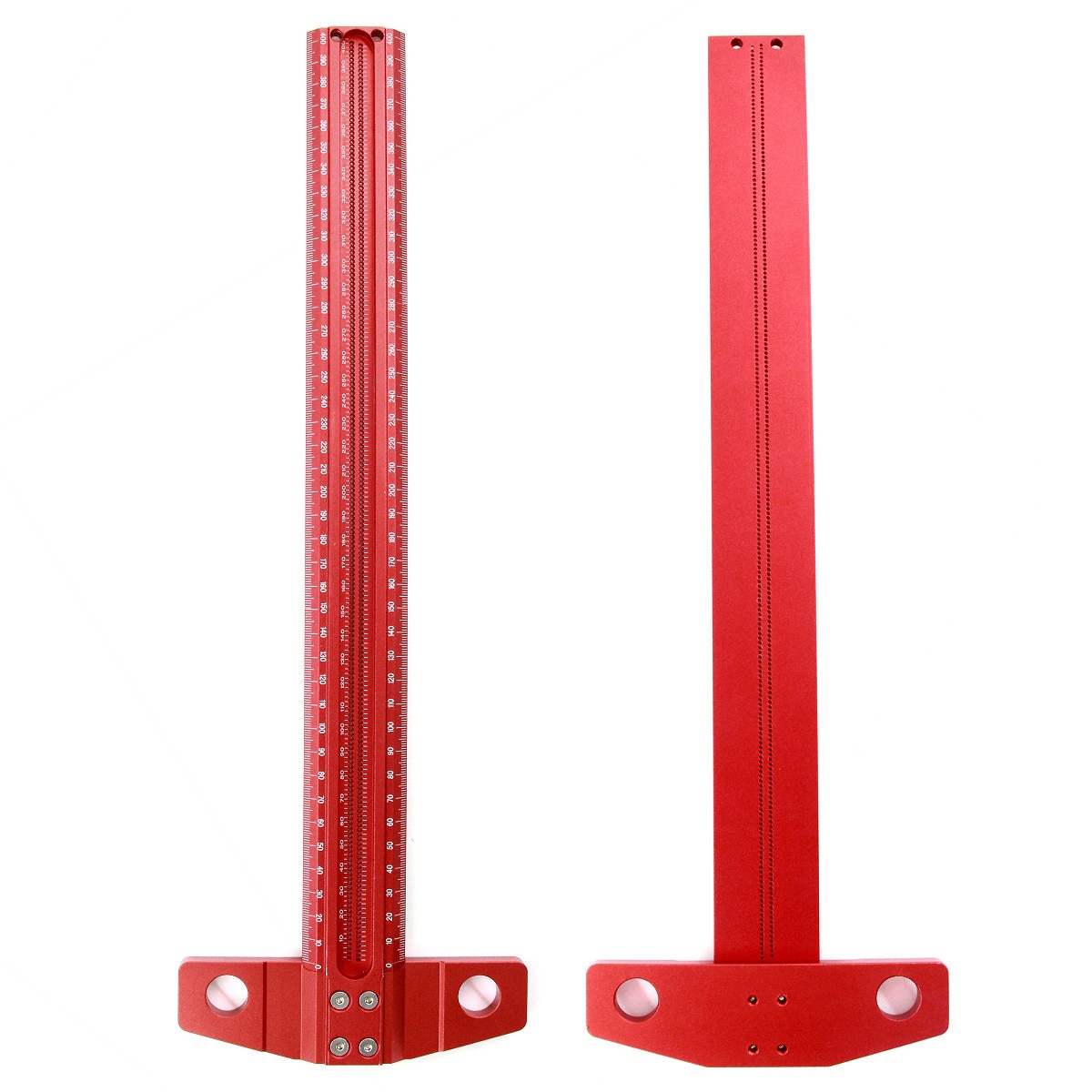 Aluminium Alloy T Hole Positioning Metric Measuring Ruler 300-600mm Precision Marking T-Rule Scriber Ruler Woodworking Tool