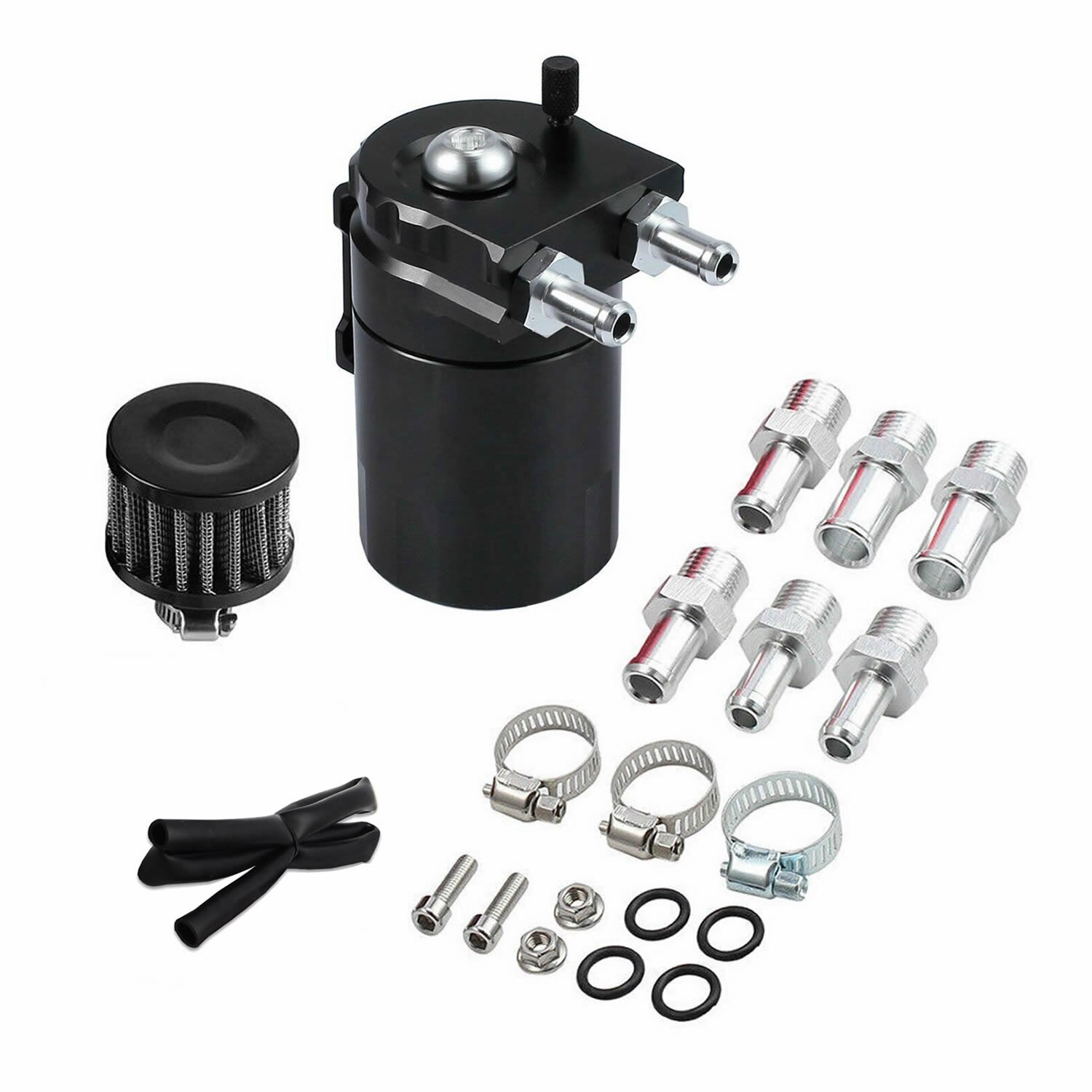 Séparateur d'huile d'air attraper le réservoir de réservoir 300ml avec le Kit de filtre de reniflard polonais déflecteur aluminium universel