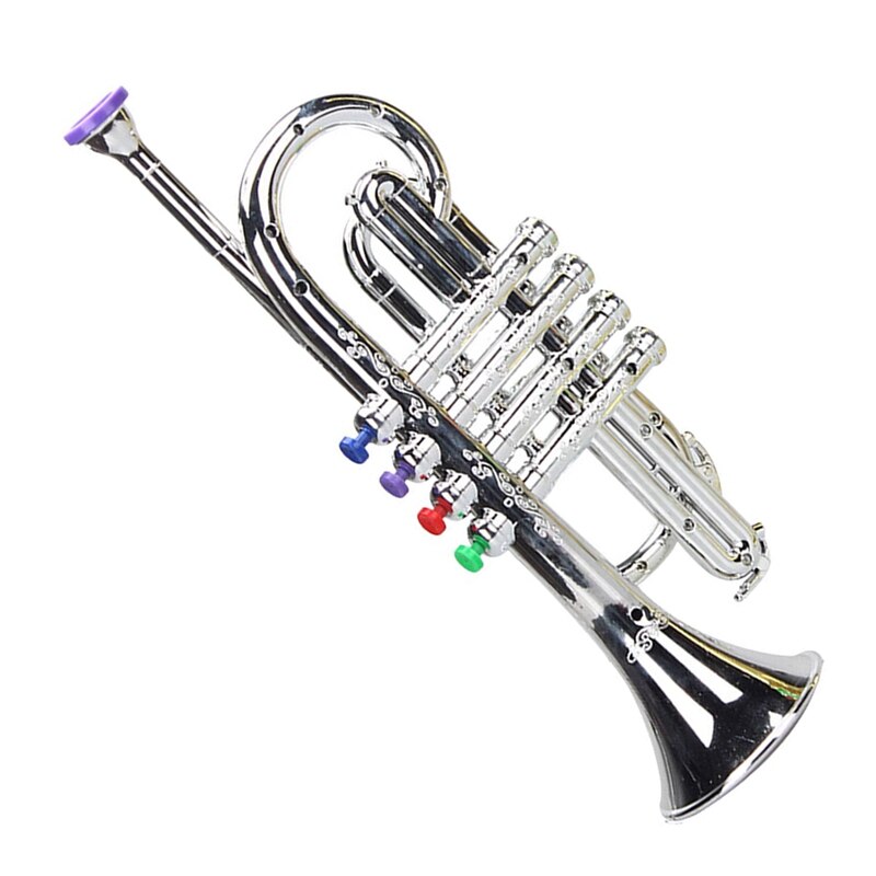 Trompette 4 tons 4 touches colorées, jeu de Simulation, Mini Instruments à vent musicaux pour enfants, jouet de fête d&#39;anniversaire