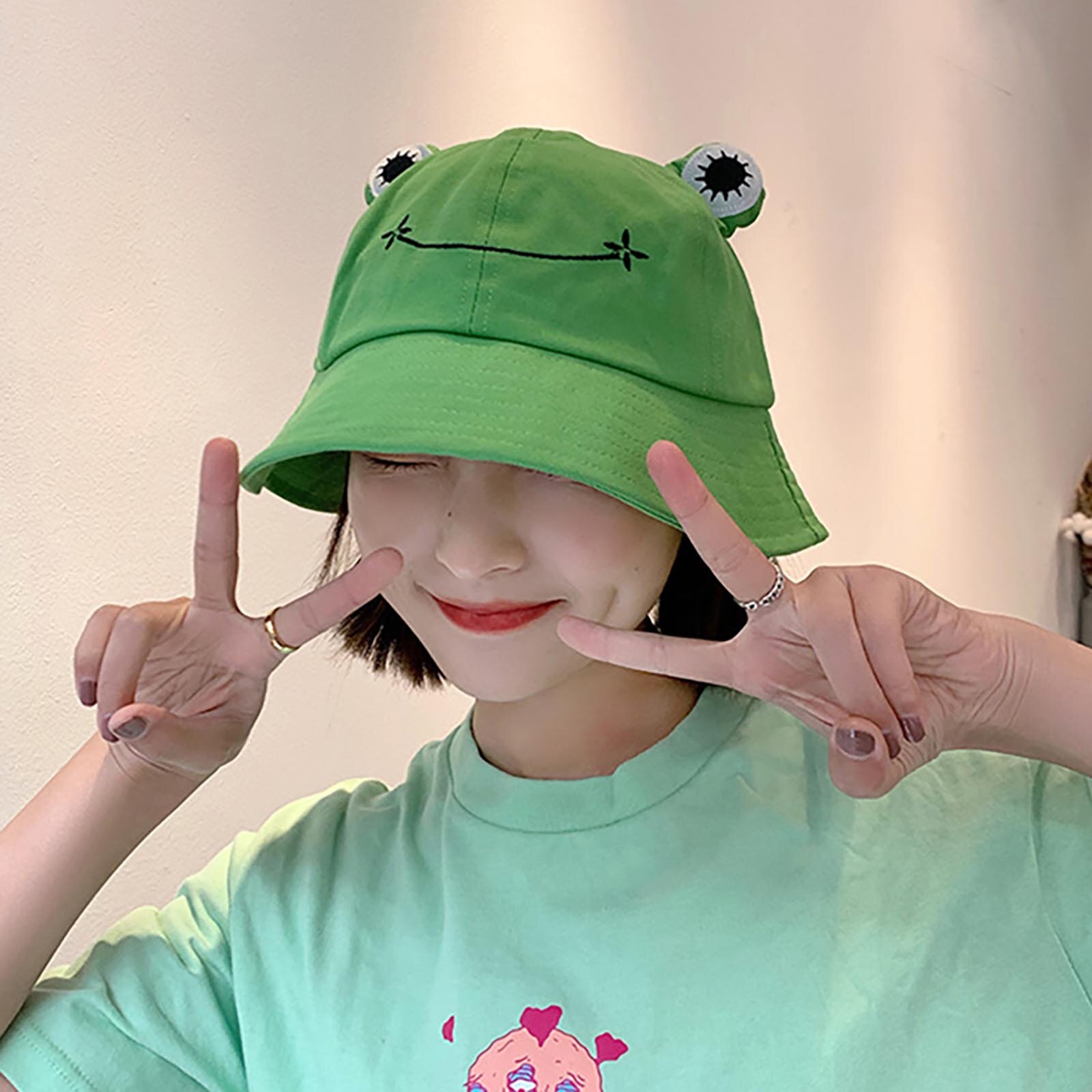 Girls Cute Frogs Hats Winter Cute Animal Hiking Beach Fishing Cap Hats Photography Bucket Hat Comfortable Photography Headdress