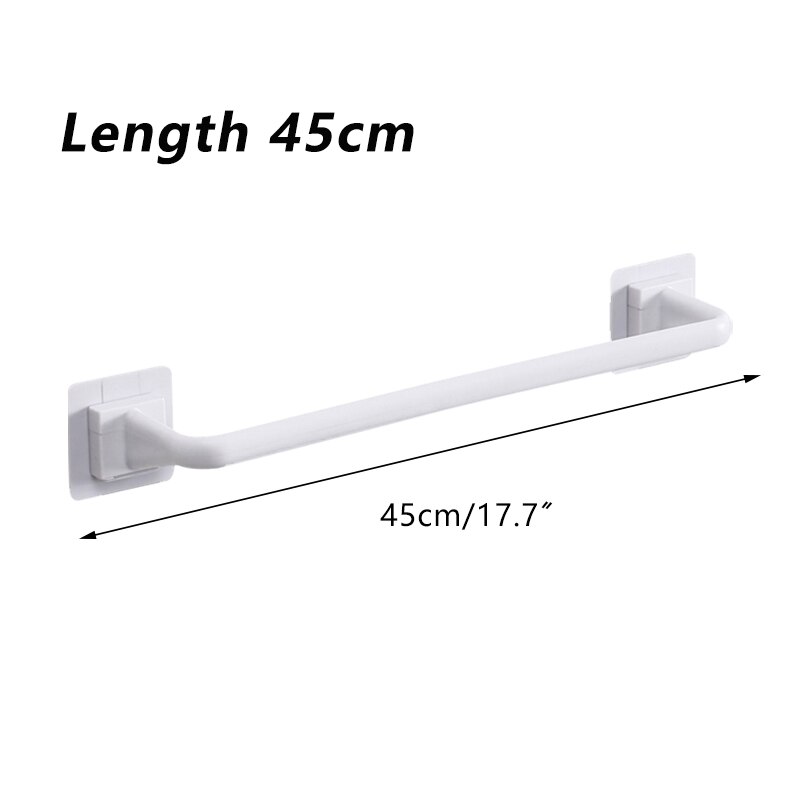 Wandmontage Handdoek Hanger Zelfklevende Handdoekhouders Holder Badkamer Wc Handdoeken Bar Organizer Keuken Badkamer Accessoires: 45cm White