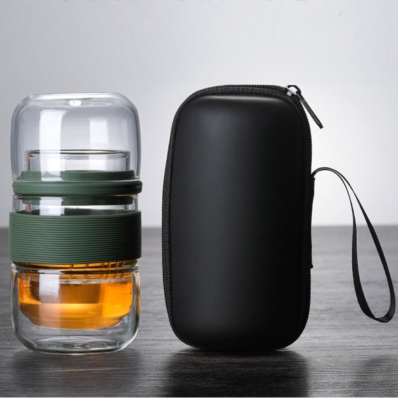 420Ml Portable Tea Infuser Bottle Water Bottle Chinese Tea Strainers Simple Teapot Heat-Resistant Black Tea Teapot Office Kung F