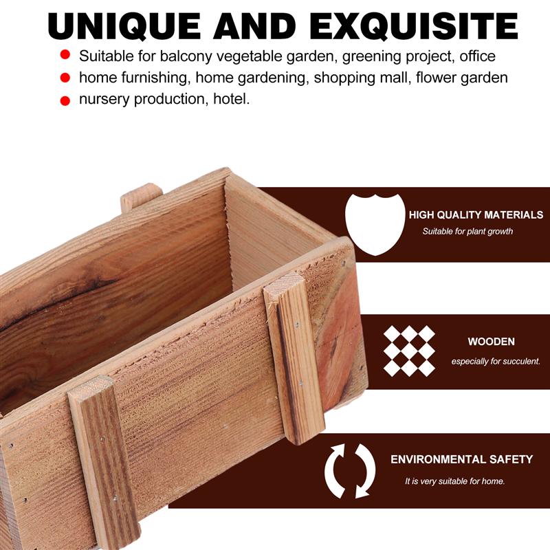 Wooden Flowerpot Succulent Pot Durable Wooden Storage Box Plant Container
