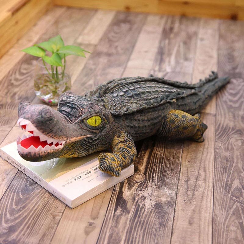 Echte Leven Pluche Krokodil Speelgoed Gevulde Simulatie Dier Zachte Pop 2M Grote Speelgoed Voor Kinderen Voor Jongen: 80cm / Opened mouth