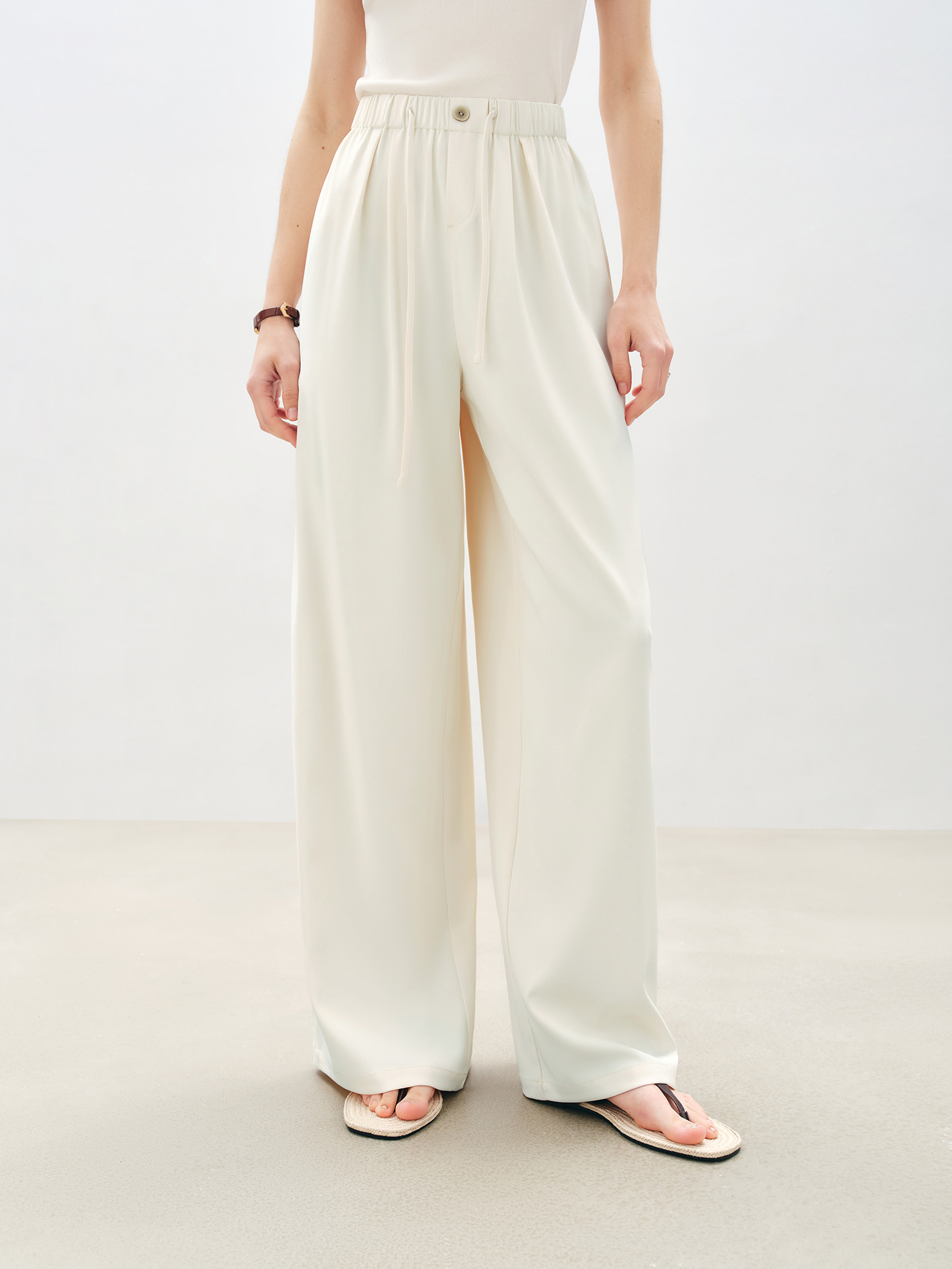 ZIQIAO UV-Schutz Kühlhose SS25 zierlich Schlauch mit weitem Bein Schnelltrocknende, luftige Strandhose Sommer Erholungsort Outfit Y2K Ästhetik