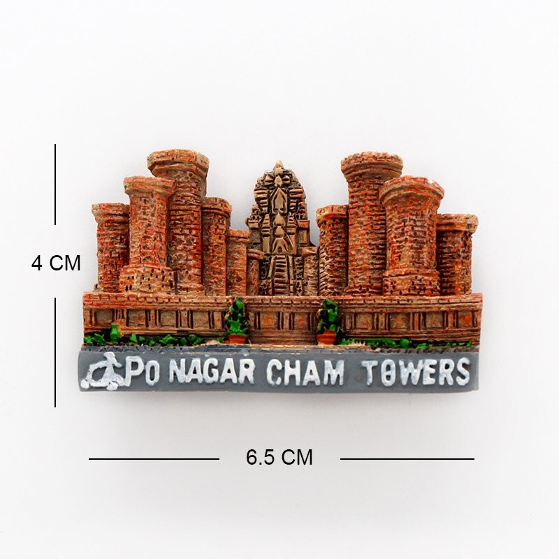 3d kjøleskapsmagnet sørøst-Asia vietnam gal hus da nang montere bana magnetisk kjøleskap lim vietnam turist suvenir: Po nagar cham wers