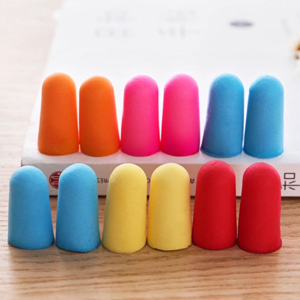 1pair Soft Sponge Ear Plugs Sound Insulation Ear Protection Earplugs Noise Reduction Sleeping Plugs Color Random