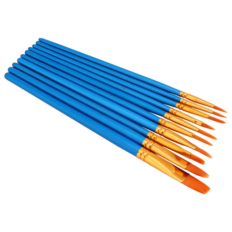 10Pcs Olie Verf Pen Water Kleur Kwast Kwast Voor Kinderen