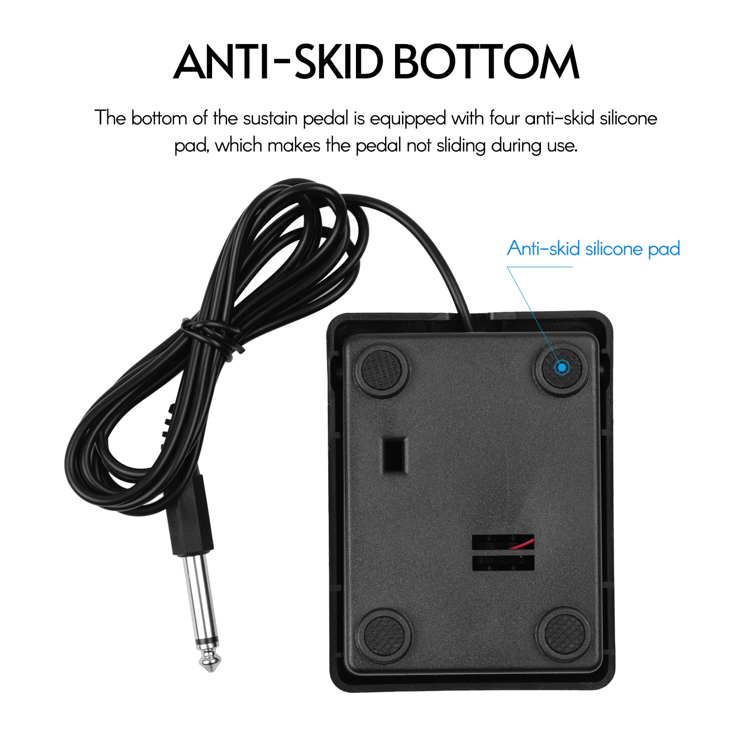 6.35mm Interface Compact Sustain Pedal Universal Single Pedal for Roll Up Electronic Piano Keyboard Elctronic Roll Up Drum