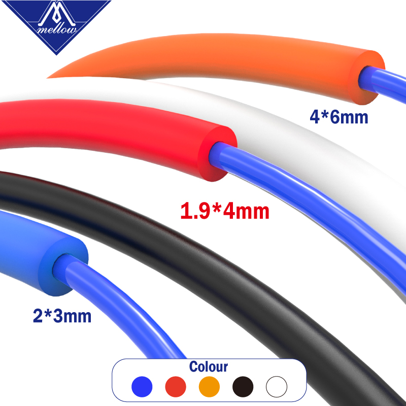 Tubo de PTFE suave Teflonto para 1,75mm/3,0mm TL-Feeder Ender 3 Prusa I3 Voron Vzbot Bowden Hotend extrusora piezas de impresora 3D