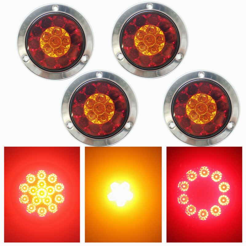 4PCS Trailer LED Lights Truck Light Rear 12v Trailer LED Tail Light Stop Signal Lantern For Trailer 12v Red/Amber