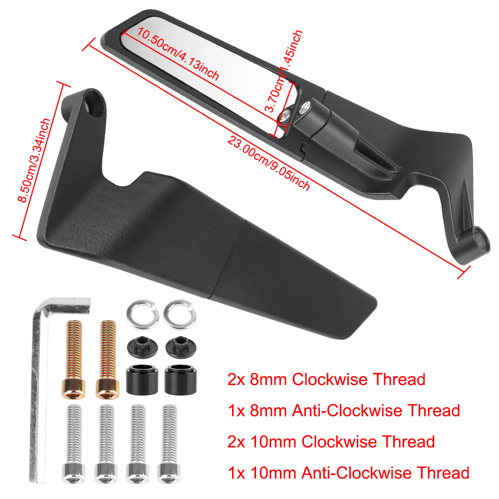 Anti-glare groothoek blauw glas 1 paar aluminium motorfiets achteruitkijkspiegels voor 7/8 "22 mm stuur