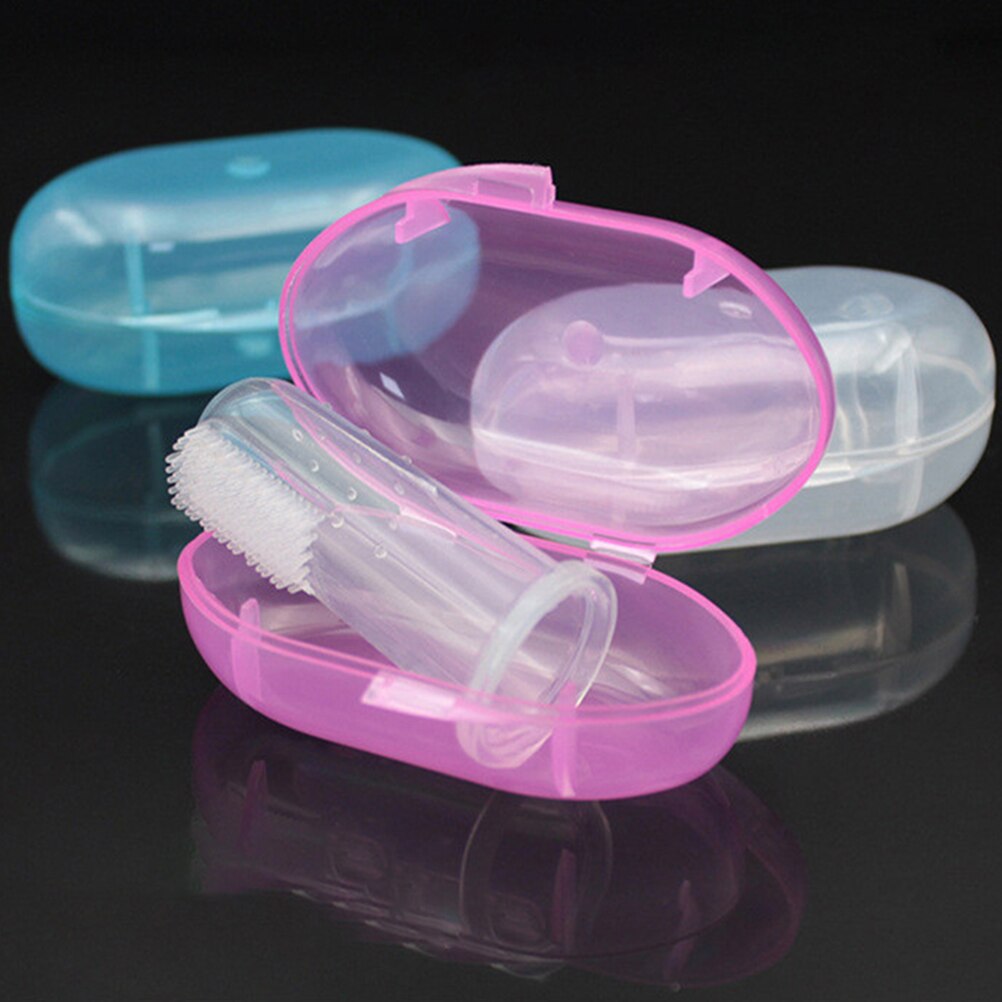 3 uds. Cepillos de dientes de silicona para dedos de bebés cepillo de dientes de silicona suave transparente cepillo de dientes de goma cepillo de limpieza para bebés